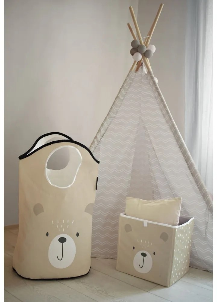 Coș de depozitare pentru copii din țesătură bej Dots from the Forest - Butter Kings
