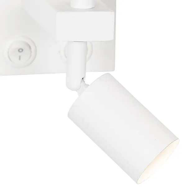 Lampa de perete moderna alba cu lampa de citit - Brescia