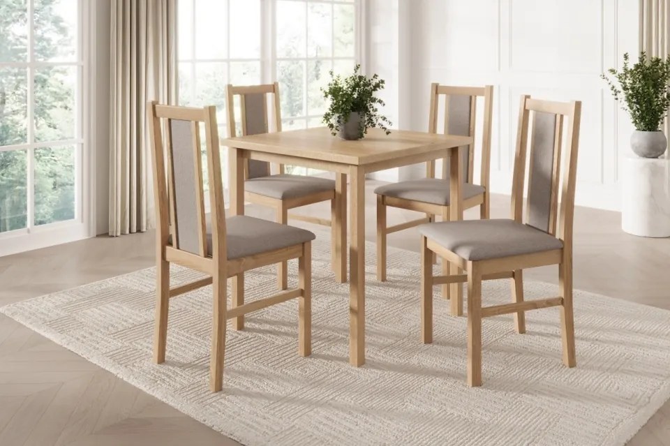 Scaun tapitat, din lemn, Vos XIV, ADRK Furniture (Culoare: Sonoma / Opium 99)