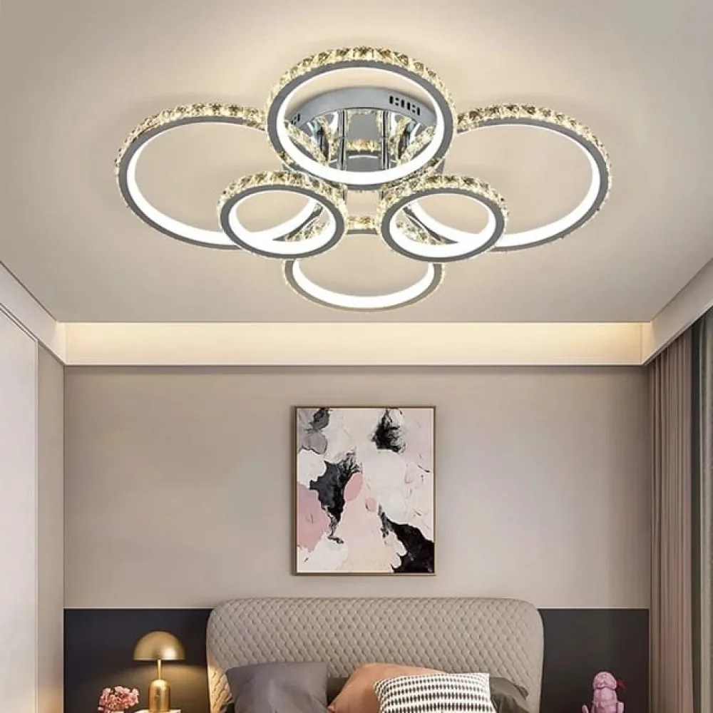 Lustra LED Cu Telecomanda, Elit's Cristal, Esn88131-6F, 200w