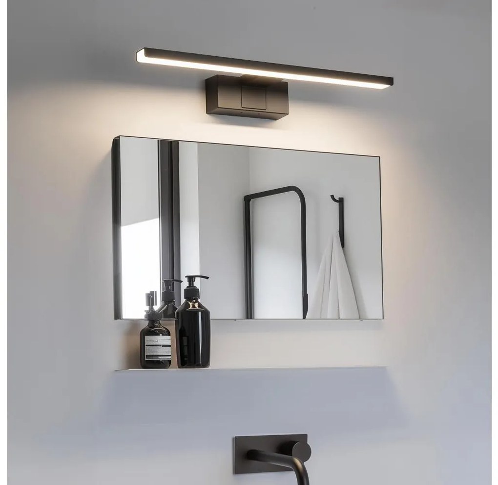Aigostar - Lumină LED pentru oglindă de baie, 8W, 230V, 4000K, 40 cm, IP44, negru
