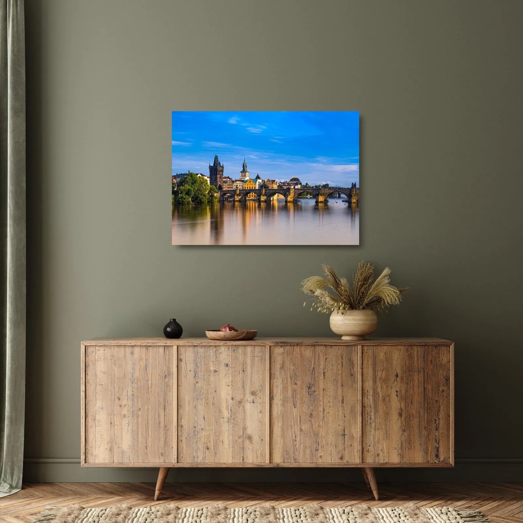 Tablou pe sticlă cu podul Carol (70x50 cm)