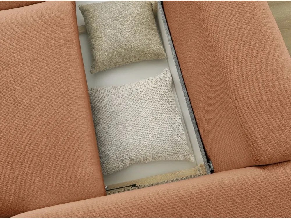 Canapea portocalie extensibilă/cu spațiu de depozitare 265 cm Ezechiel – Bobochic Paris