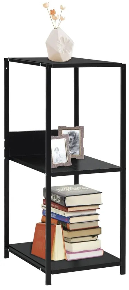 vidaXL Bibliotecă mică, negru, 33,5 x 39,6 x 79,7 cm, lemn prelucrat