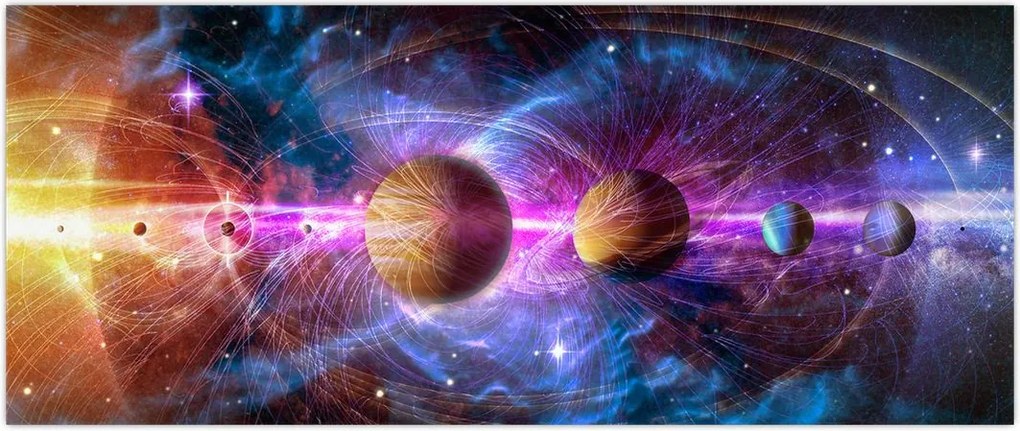 Tablou - Sistemul solar (120x50 cm)