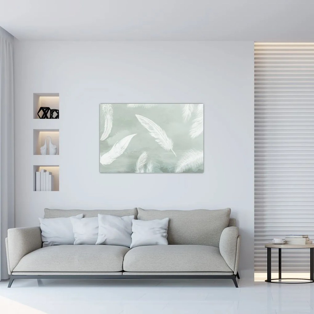 Tablou - Pene albe (90x60 cm)