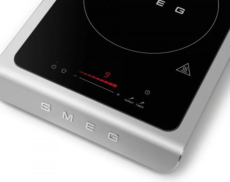 Plita cu inductie portabila Smeg PIC01BLMEU, 2100 W, Sticla ceramica, Negru mat