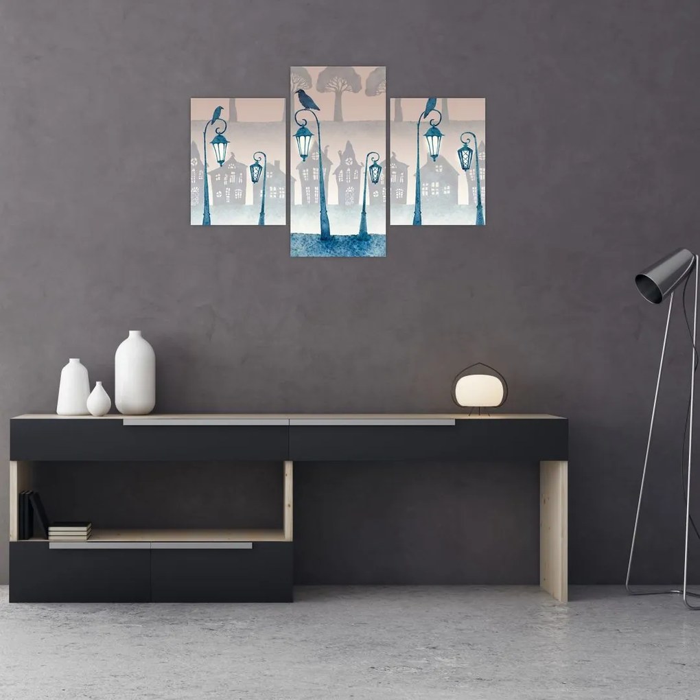 Tablou - Corbii păzind orașul (90x60 cm)