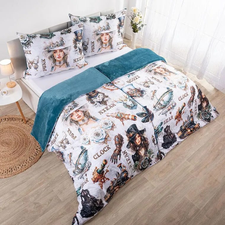 decoDoma Lenjerie de pat Dual Feel STEAMPUNK