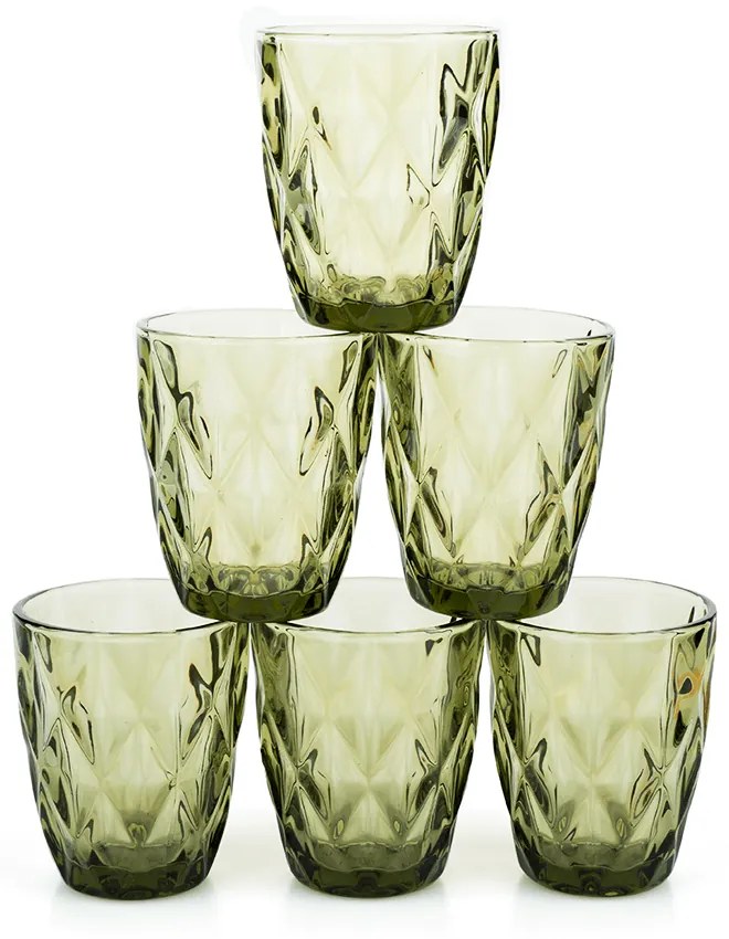 Set de pahare de apă, 6buc, 240 ml, verde, BAROLO TYPE 2