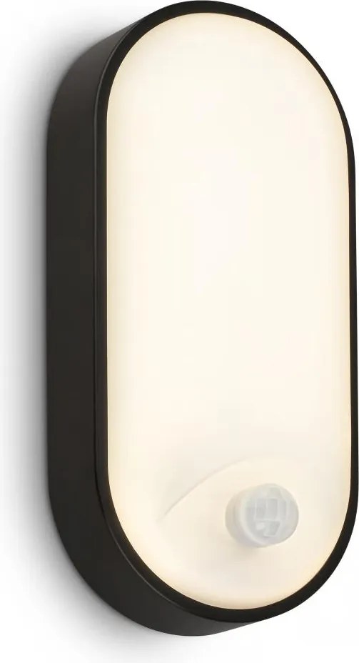 Brilo - Aplică de perete pentru exterior cu senzor de mișcare LED/12W/230V IP65 neagră