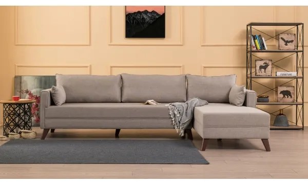 Colțar în L KORFU, crem, pe partea dreaptă