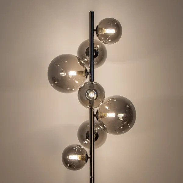 Brilagi - Lampă de podea LED MILLA 7xG9/3W/230V crom negru/fumuriu