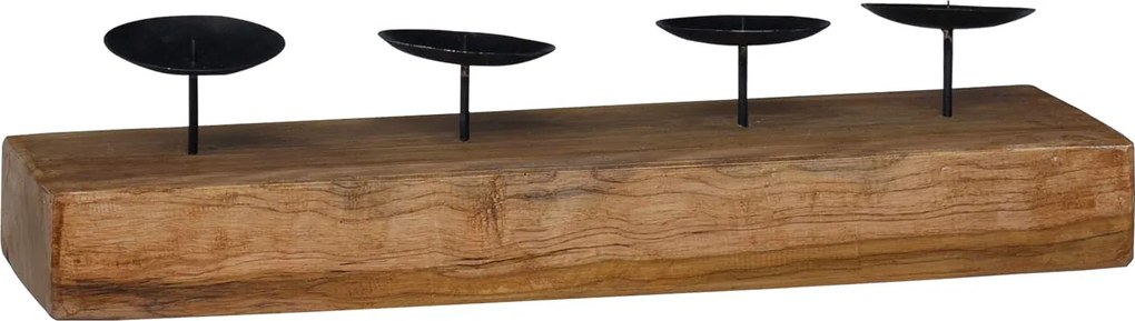 vidaXL Suport pentru lumânări natural 50 x 15 x 10 cm