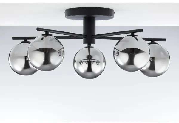 Jupiter 2048 - Plafonieră aplicată PRATO, 5xG9/14W/230V, negru/gri fumuriu