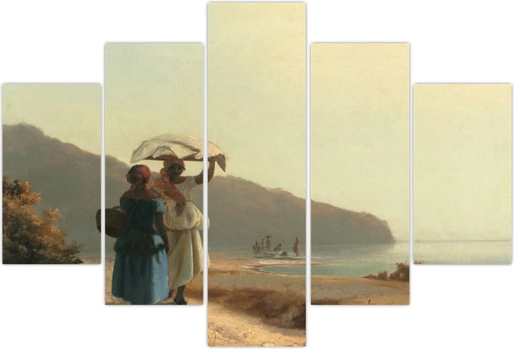 Tablou - Camille Pissarro, Two Women Chatting by the Sea, St. Thomas, reproducere (150x105 cm)