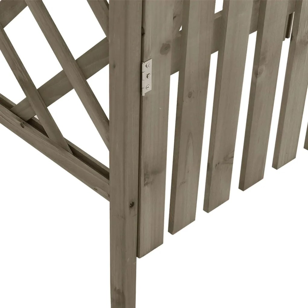 Pergola cu poarta, 116x40x204 cm, gri, lemn masiv de brad 1, Gri