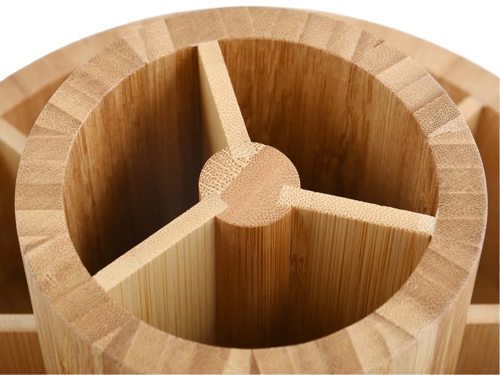 Organizator rotativ din bambus pentru cosmetice MSV Isalys 20 x 15,3 cm