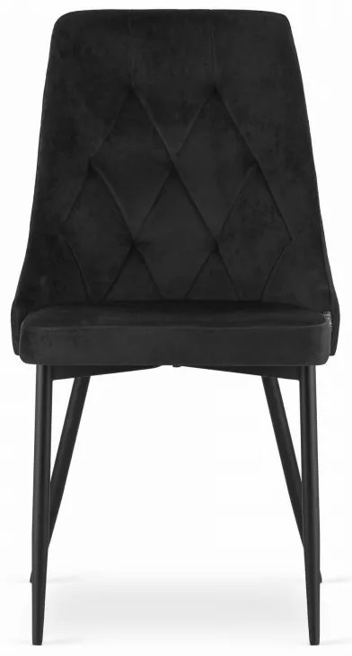 Set de sufragerie 1+4, masa neagra cu decor stejar auriu MADO 120x80cm si scaun de sufragerie din catifea neagra IMOLA