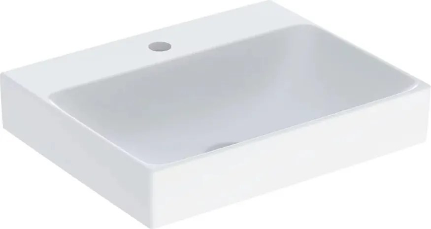 Lavoar pe mobilier Geberit One 50 cm alb lucios KeraTect cu orificiu baterie