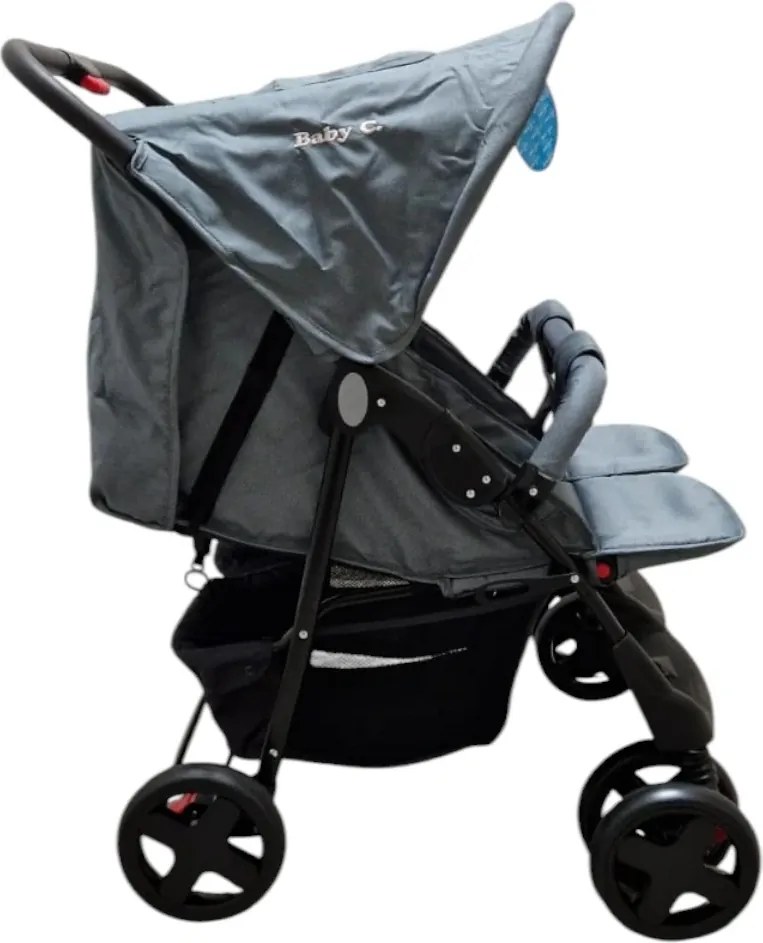 Carucior nou nascuti 2 in 1 pentru gemeni BABY CARE™ PRO P700, Cadru aluminiu, Spatar reglabil in 5 trepte, Amortizoare, Frana picior, Pliabil, Verde
