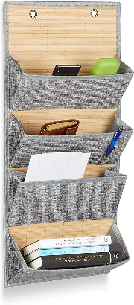 Organizator de perete pentru birou/hol Bambus Marime L 75 x 34 cm