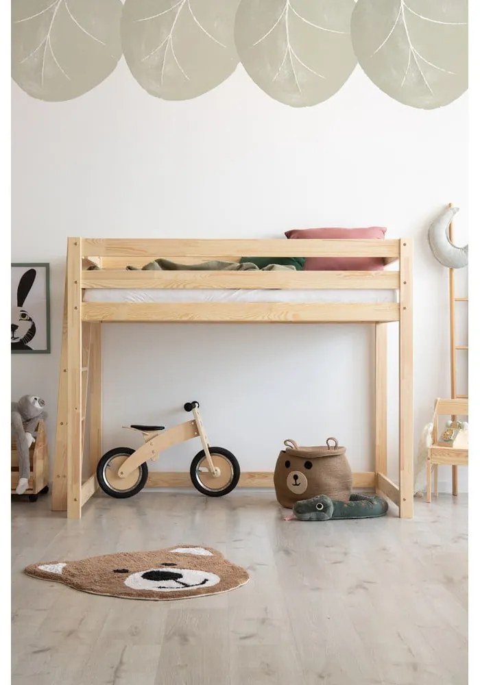 Pat pentru copii ridicat din lemn de pin 70x160 cm CLPBA - Adeko