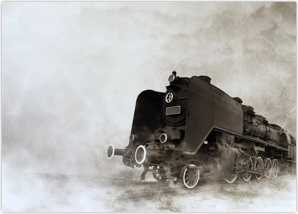 Tablou - Tren în ceață (70x50 cm)