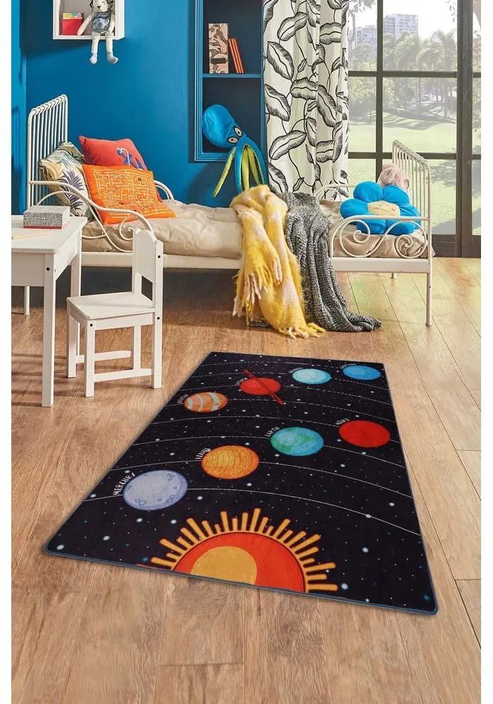 Covor pentru copii Galaxy, 140 x 190 cm, albastru închis