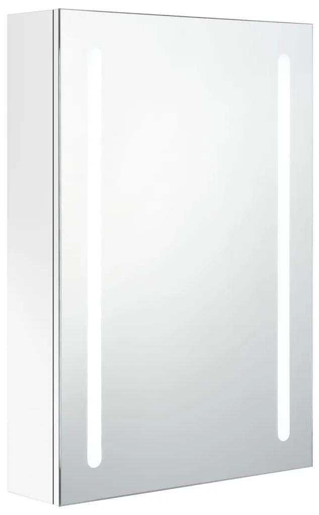 Dulap de baie cu oglinda si LED, alb stralucitor, 50x13x70 cm Alb stralucitor, 50 x 13 x 70 cm