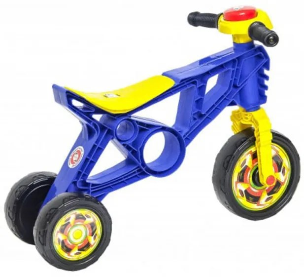 Motocicleta cu functie de trotineta fara pedale pentru copii NOVOKIDS™ EVO Balance Bike, Cu claxon, Maxim 30 Kg, 3 roti, Stabilitate mare, Albastru