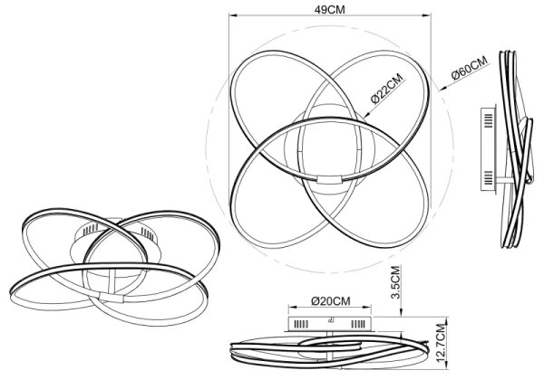 Lustră aplicată Globo 67201S-30 PANDA LED/30W/230V