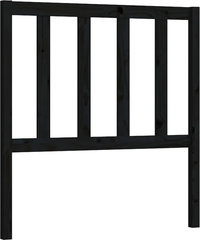 vidaXL Tăblie de pat, negru, 106x4x100 cm, lemn masiv de pin