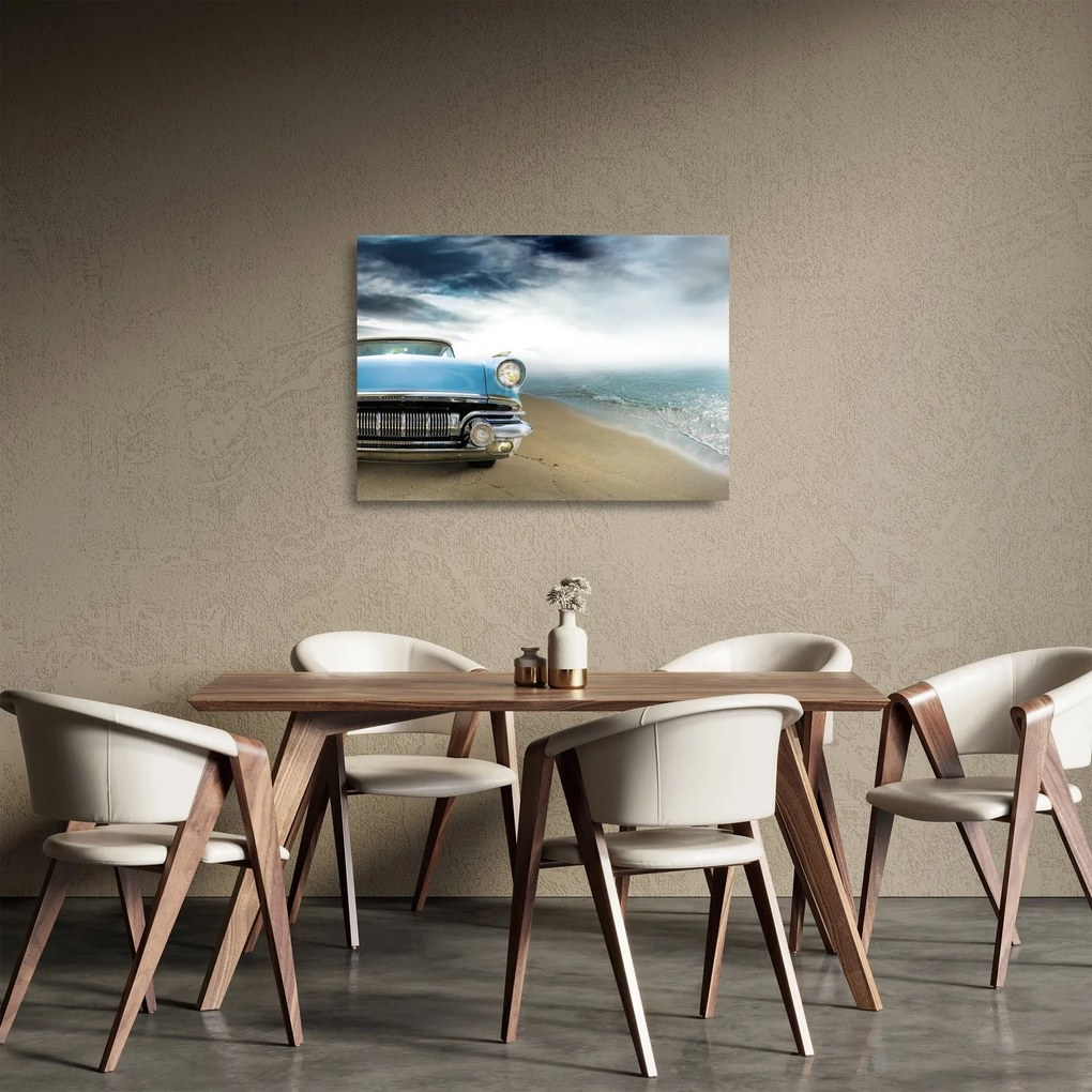 Tablou pe sticlă - Cabriolet de epocă (70x50 cm)