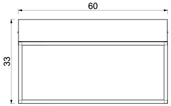 Raft de perete cu iluminare LED SHELF 33x60 cm negru