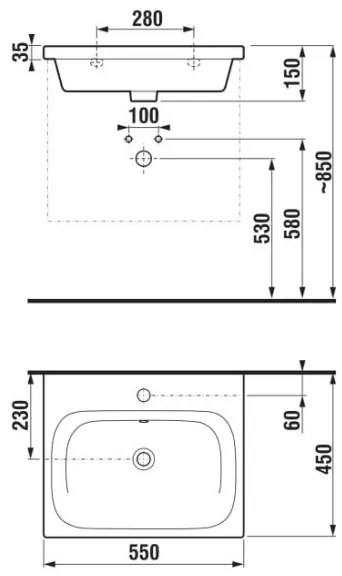 JIKA H8127120001041 - Lavoar suspendat MIO 55x45 cm ceramică/alb