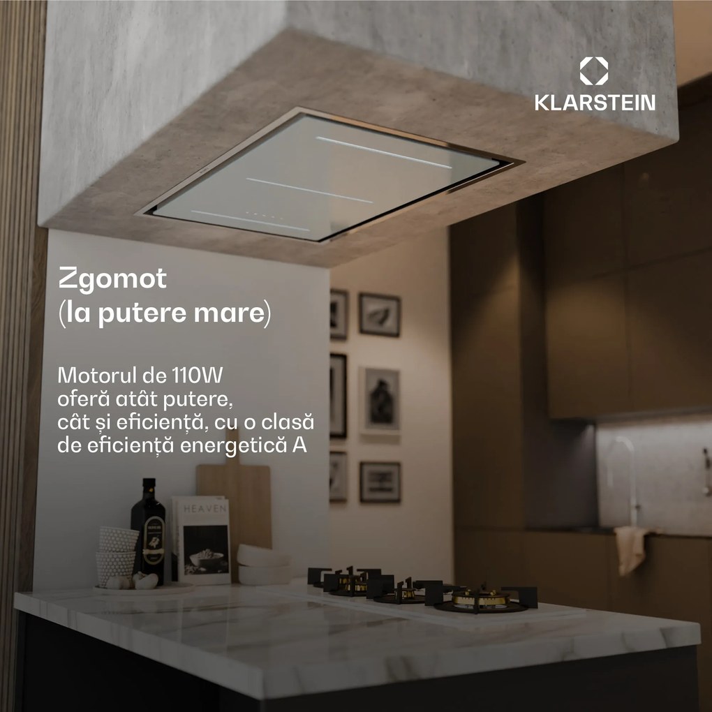 Klarstein Hota LuxeAir, 90 cm, WLAN + Bluetooth, LED, 751 m³/h, extracție/recirculare, CEE: A