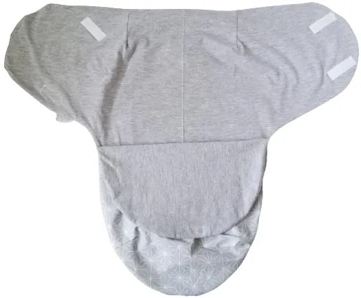 Sistem de infasare Baby swaddle Sky Bunny Bumbac Gri, Amy, 72x60 cm