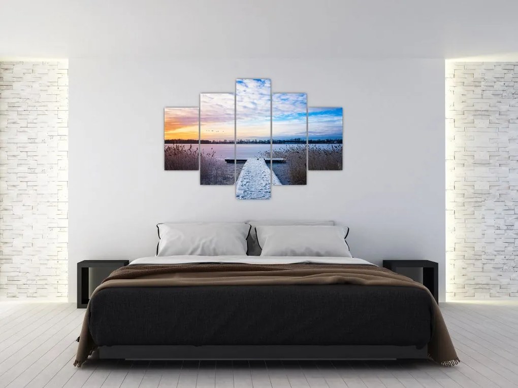 Tablou - Lac înghețat, Ełk, Mazury, Polonia (150x105 cm)