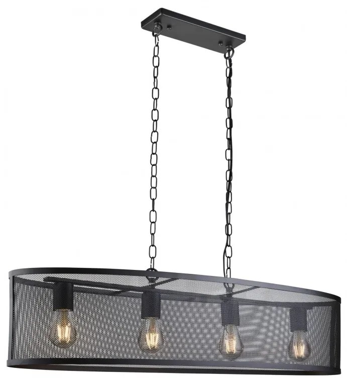 Lustra ovala design industrial Fishnet negru 2484-4BK SRT