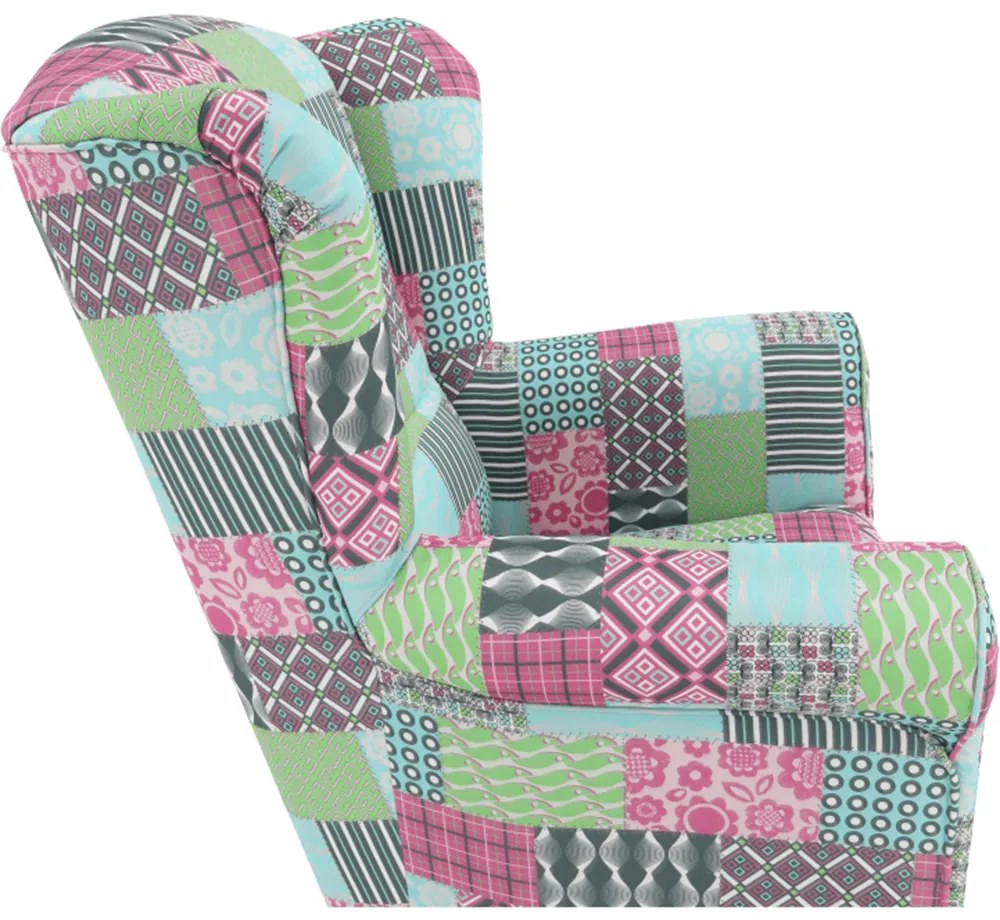 Fotoliu, material textil în stilul patchwork, CHARLOT