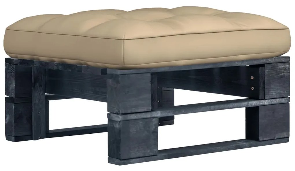 vidaXL Taburet de grădină din paleți, negru, lemn de pin tratat