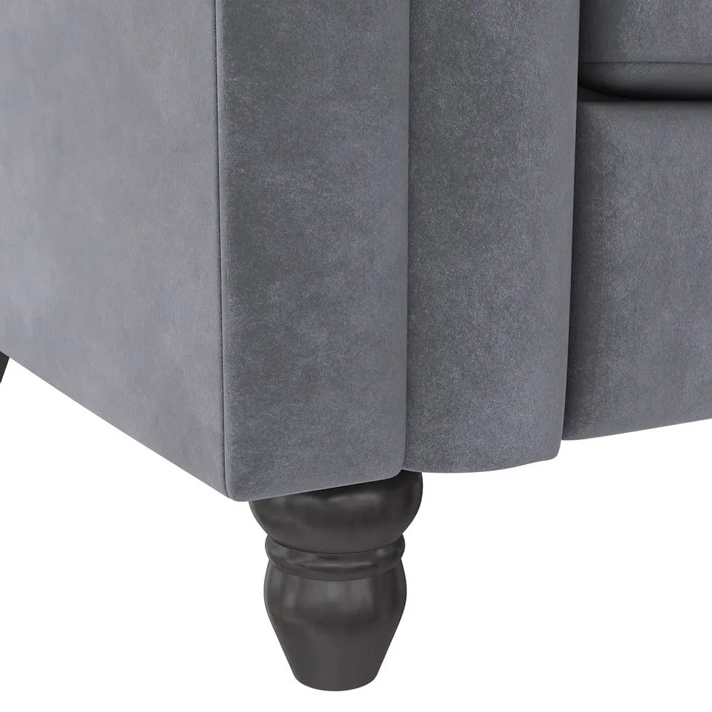 Canapea gri închis extensibilă cu tapițerie din catifea 236 cm Felix – Støraa