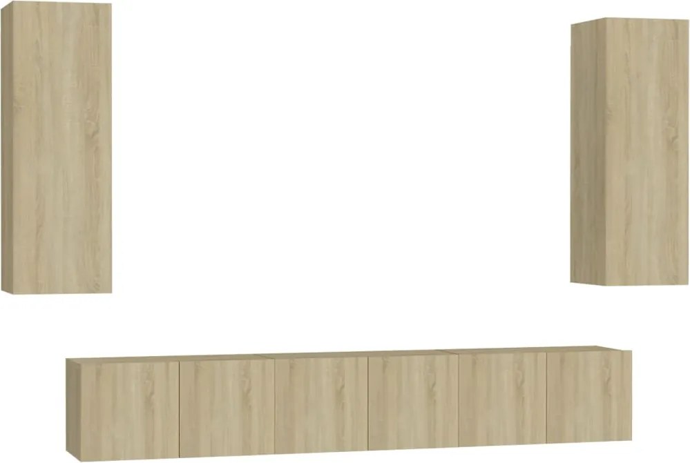 vidaXL Set de dulapuri TV, 5 piese, stejar sonoma, lemn prelucrat