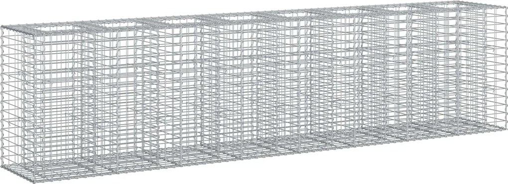 vidaXL Pat ridicat din gabion 2 pcs Argintiu 330 x 50 x 80 cm