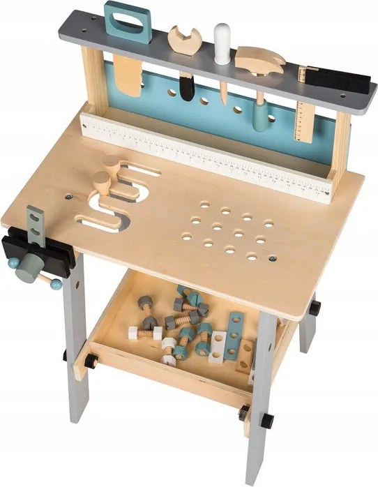 Masă de scule din lemn pentru copii 32 de bucăți