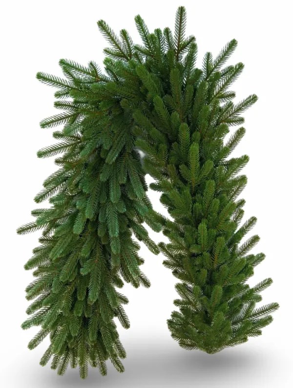 Ghirlandă de Crăciun Josephine, Verde, Ramuri de Brad cu Ace Full 3D, 150 cm