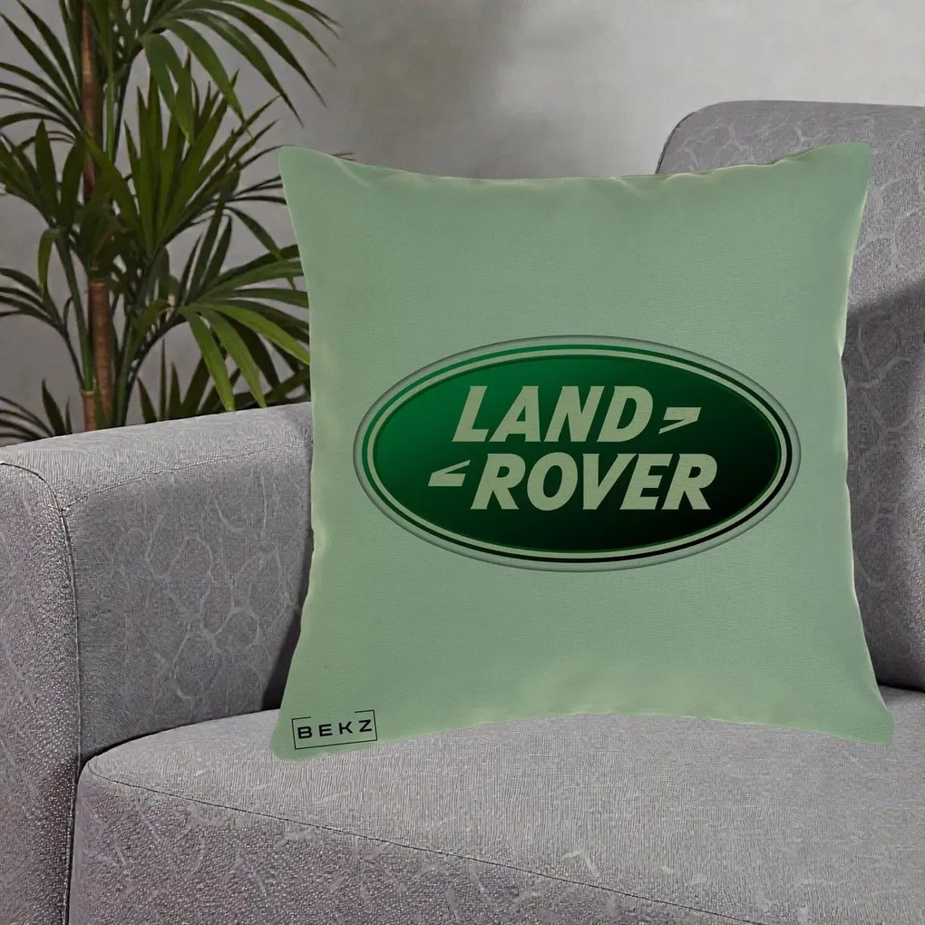 Perna Personalizata cu emblema Land Rover, 40x40 cm, Verde, Husa Detasabila, Perna Inclusa, BEKZ®