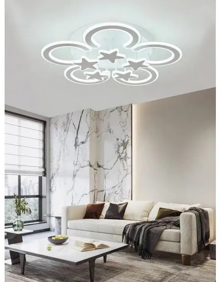 Lustra LED cu Telecomanda, 3 Tipuri De Lumina, Intensitate Reglabila,200W, Alb