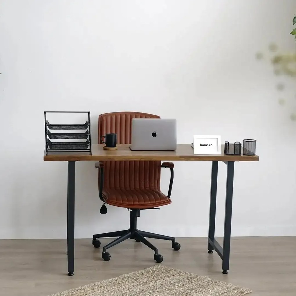 Masa bucatarie  lemn,Solid Wood, natural-negru,140x60x75 cm, 30077